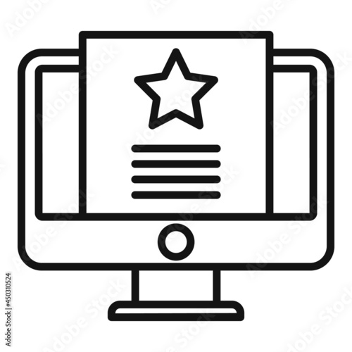 Quality monitor icon outline vector. Digital experience