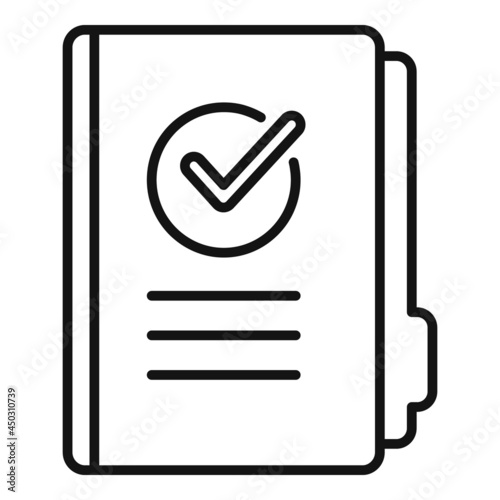 Quality folder icon outline vector. Document file