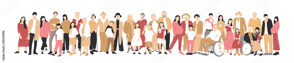 Group of people. Flat vector illustration.	
