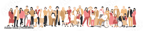 Group of people. Flat vector illustration. 