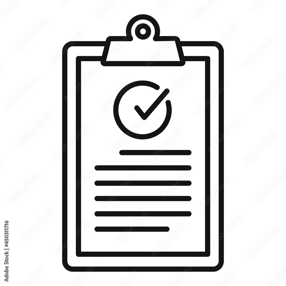 Quality clipboard icon outline vector. Checklist check Quality clipboard icon outline vector. Checklist check