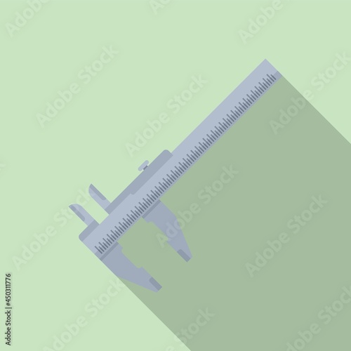 Caliper icon flat vector. Vernier calliper