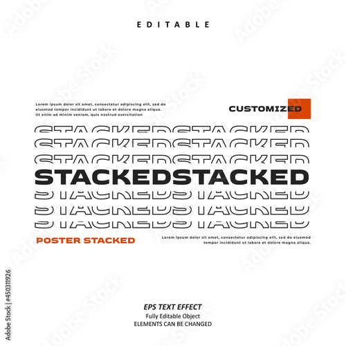 poster street wear the city style stacked text effect editable premium vector