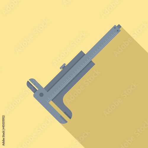 Dial caliper icon flat vector. Calliper tool