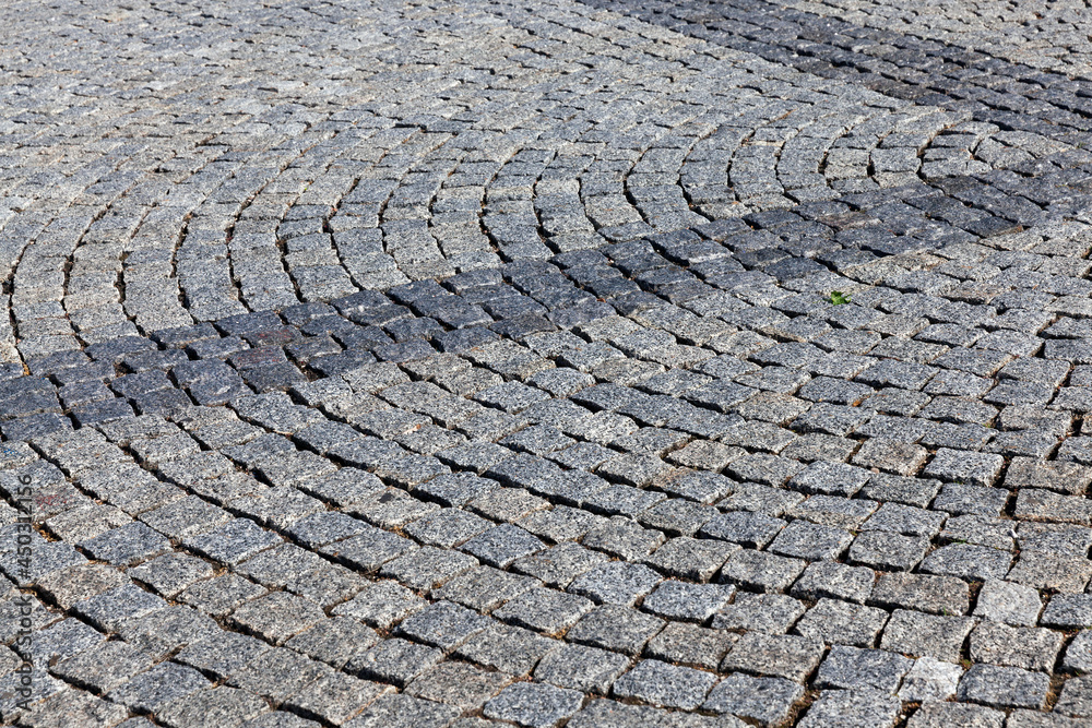 a modern road made of cobblestones and stones a modern road made of cobblestones and stones