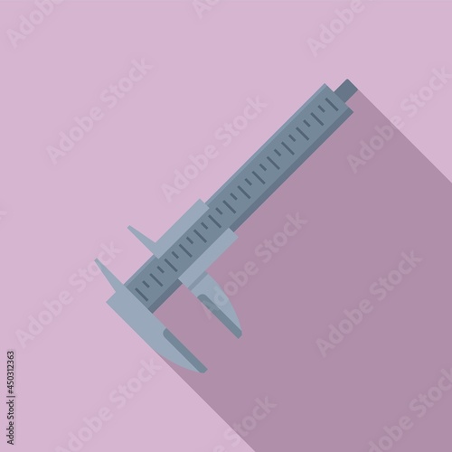 Caliper scale icon flat vector. Calliper vernier