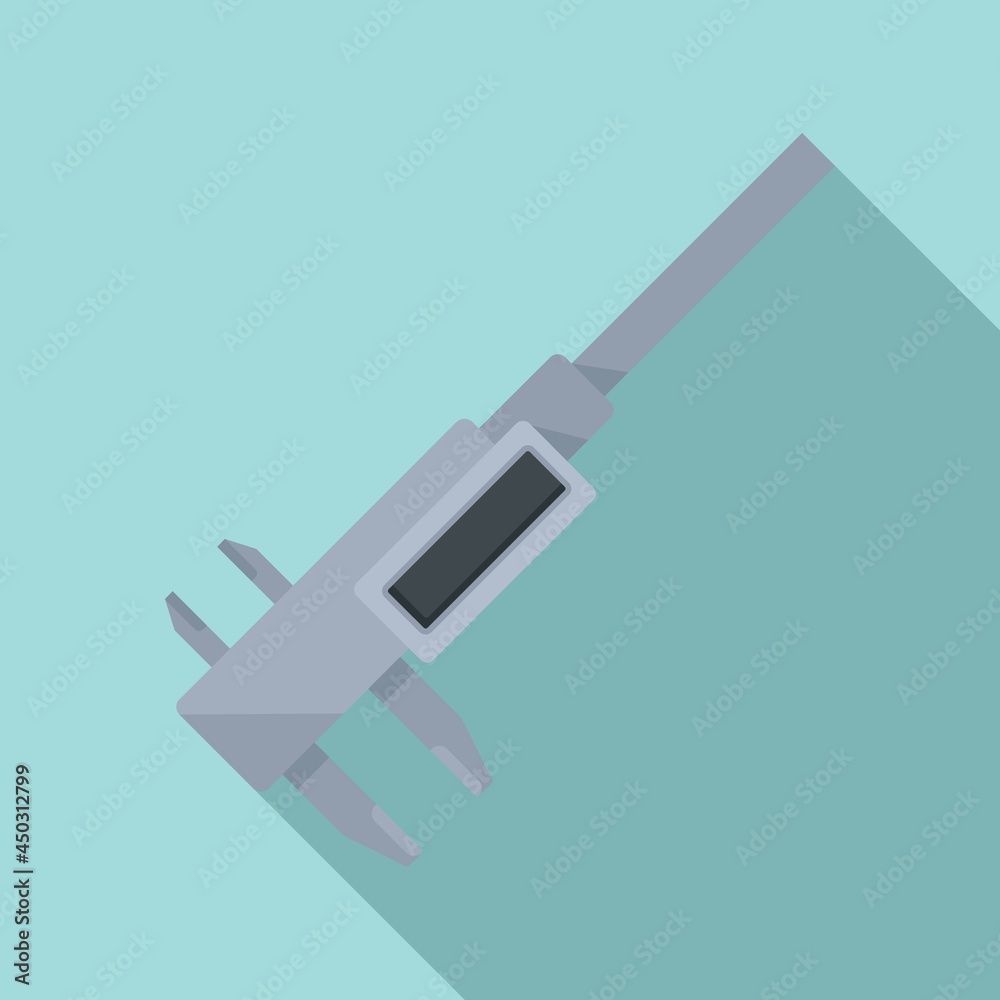 Metal caliper icon flat vector. Precision calliper Metal caliper icon flat vector. Precision calliper