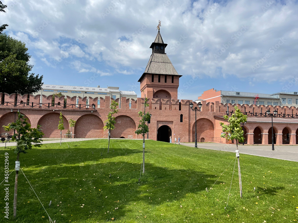 Tula kremlin historical fortress with park