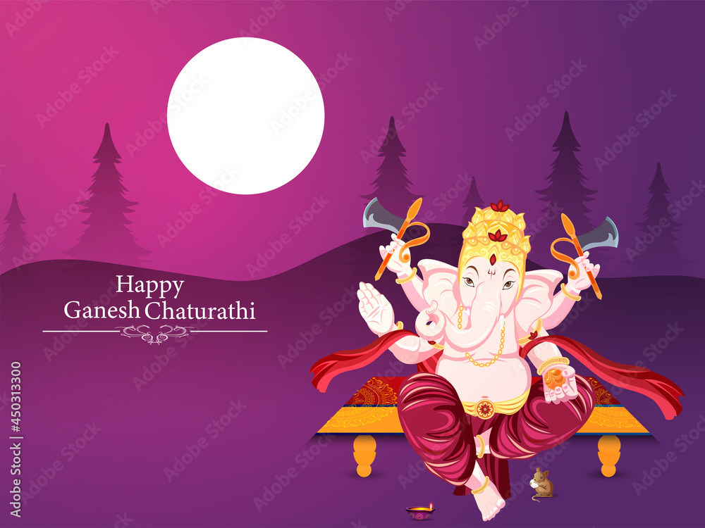 Naklejka premium Creative vector illustration of happy krishna janmashtami background