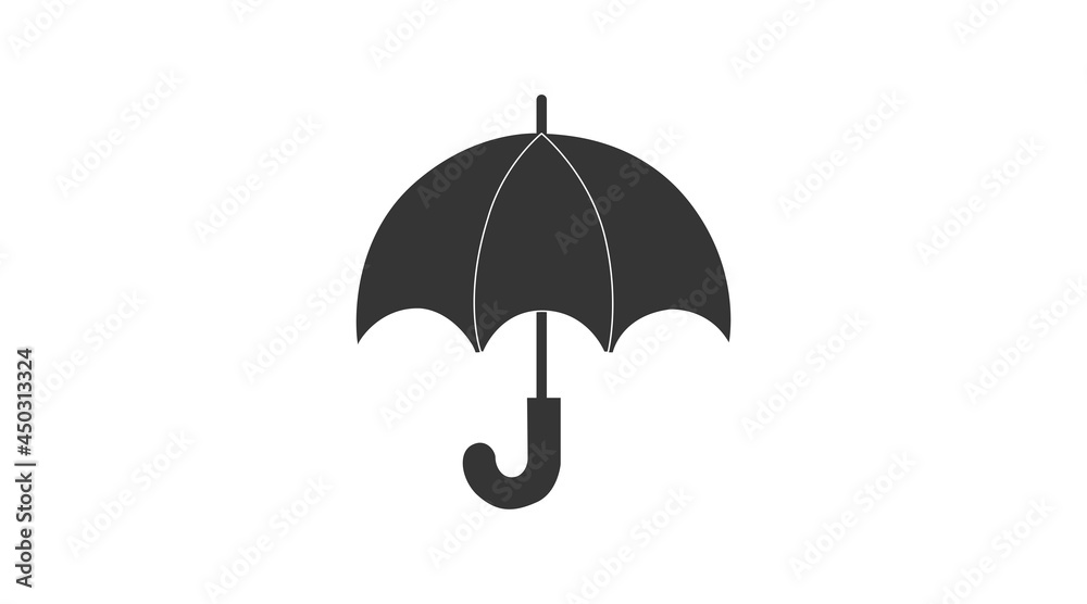 Umbrella Icon. Vector editable flat isolated illustration of an umbrella