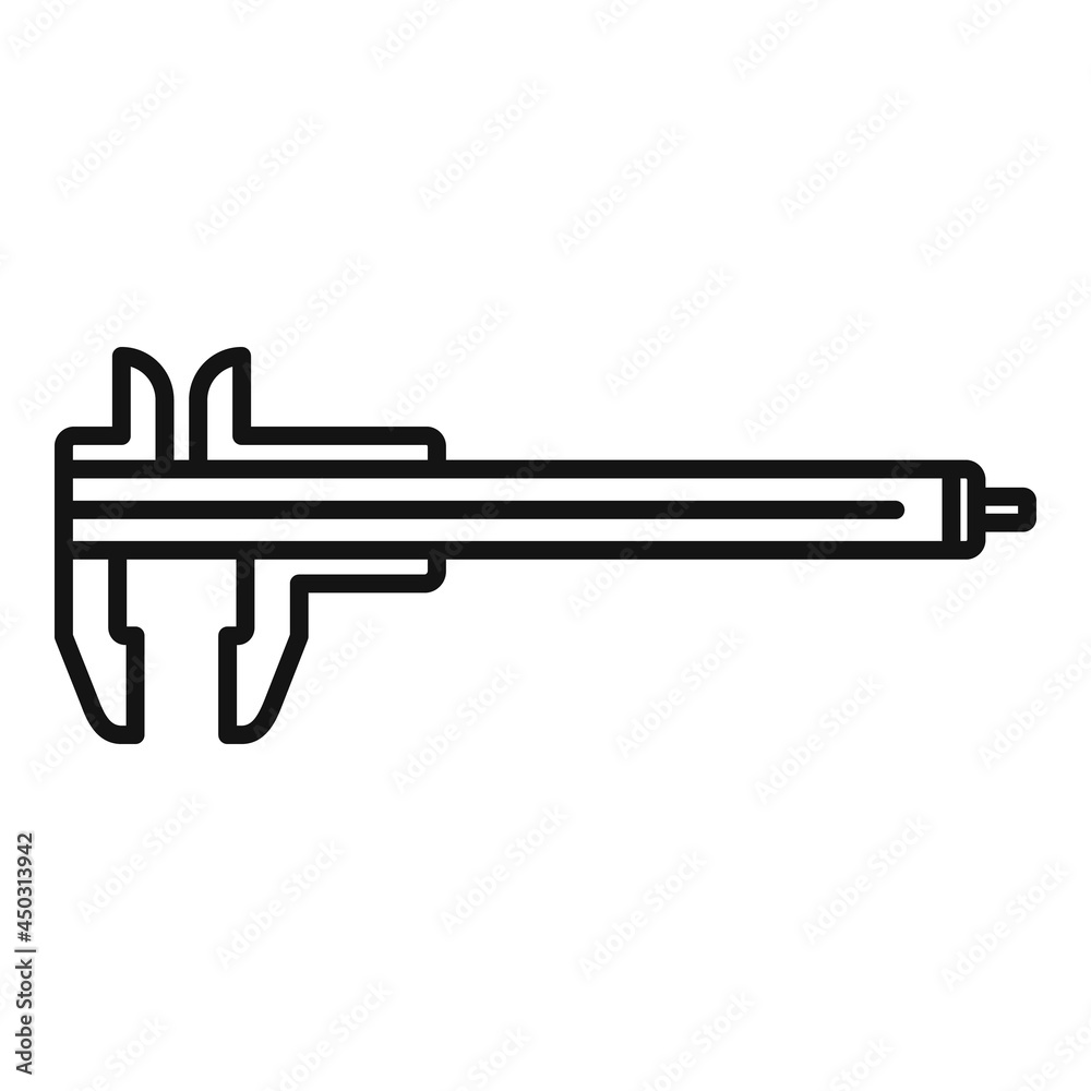 Micrometer icon outline vector. Dial caliper