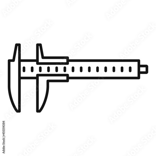 Caliper scale icon outline vector. Calliper vernier