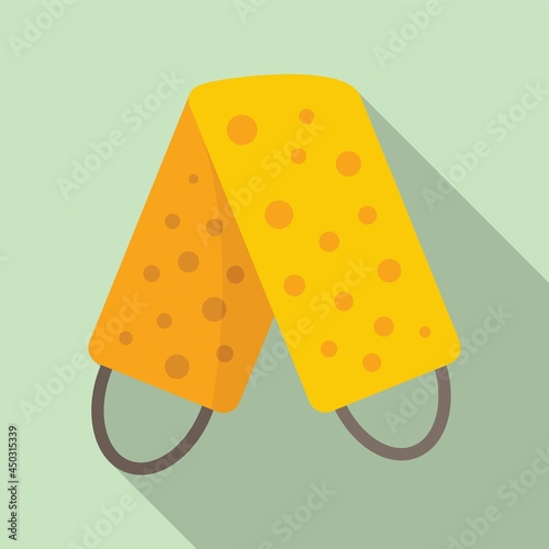 Bathroom washcloth icon flat vector. Hand cloth