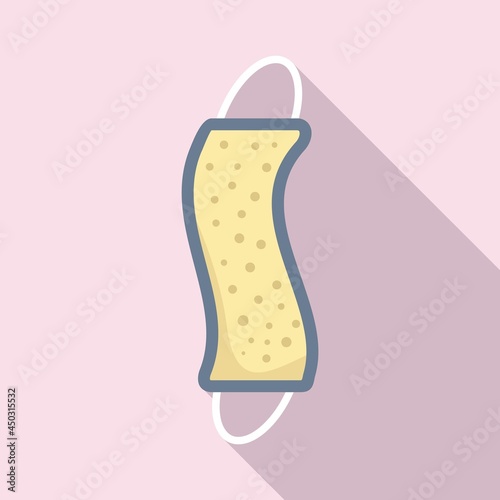 Bath washcloth icon flat vector. Hand fabric cloth