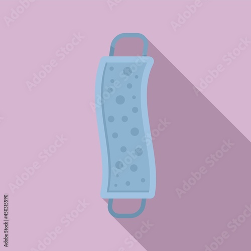 Sponge washcloth icon flat vector. Fabric cloth