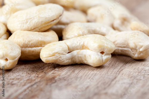 delicious and healthy raw cashew nuts, close up