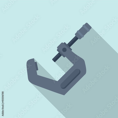 Micrometer caliper icon flat vector. Precision vernier