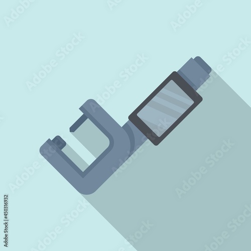 Digital micrometer icon flat vector. Vernier caliper