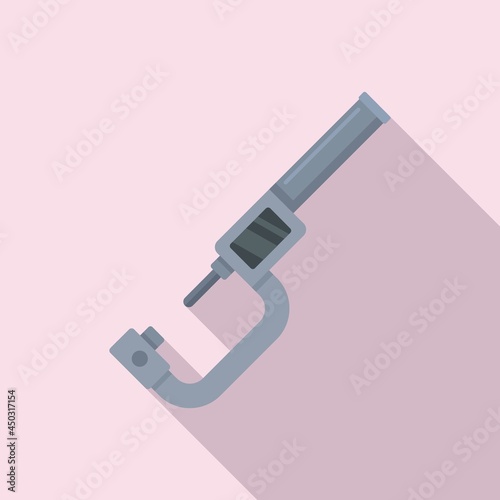Technical micrometer icon flat vector. Vernier caliper