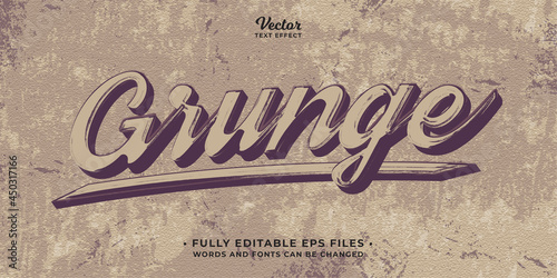 grunge retro vintage style text effect editable eps cc