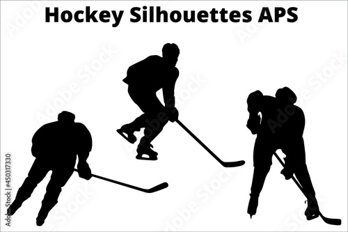 set of hokey silhouettes ,  line isolated or logo isolated sign symbol vector, outline and stroke style Collection of high-quality black style vector illustration,