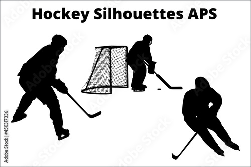 set of hokey silhouettes ,  line isolated or logo isolated sign symbol vector, outline and stroke style Collection of high-quality black style vector illustration,