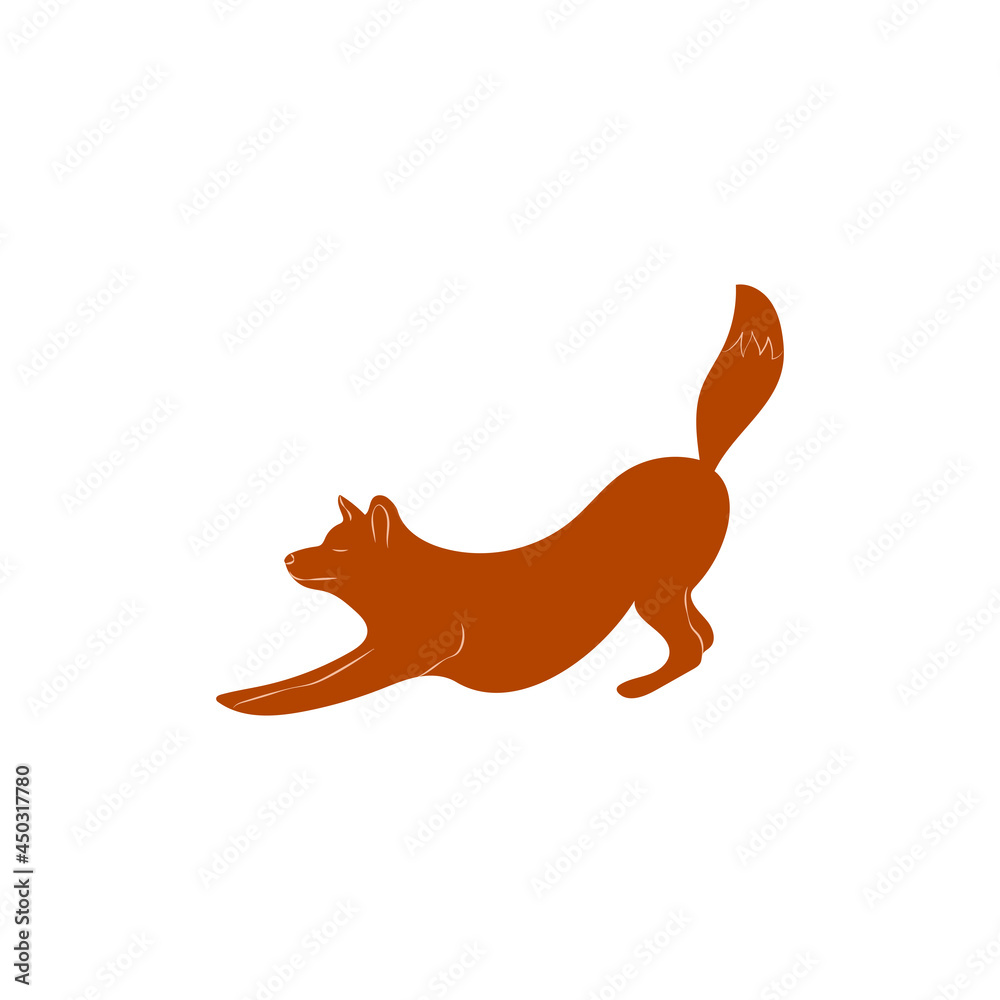 Silhouettes of foxes in abstract style. Vector Silhouettes of foxes in abstract style. Vector