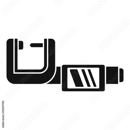 Digital micrometer icon simple vector. Vernier caliper