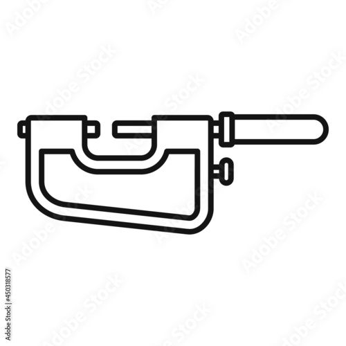 Precision micrometer icon outline vector. Vernier caliper