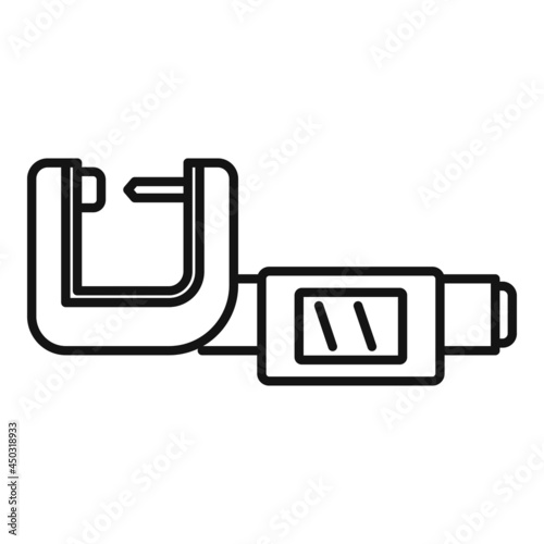 Digital micrometer icon outline vector. Vernier caliper