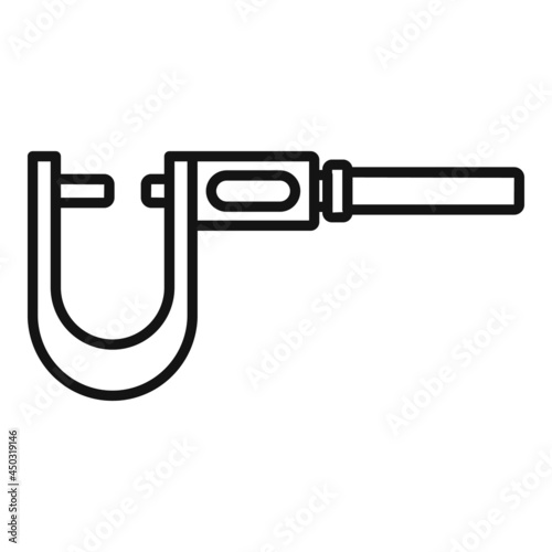 Micrometer instrument icon outline vector. Precision vernier