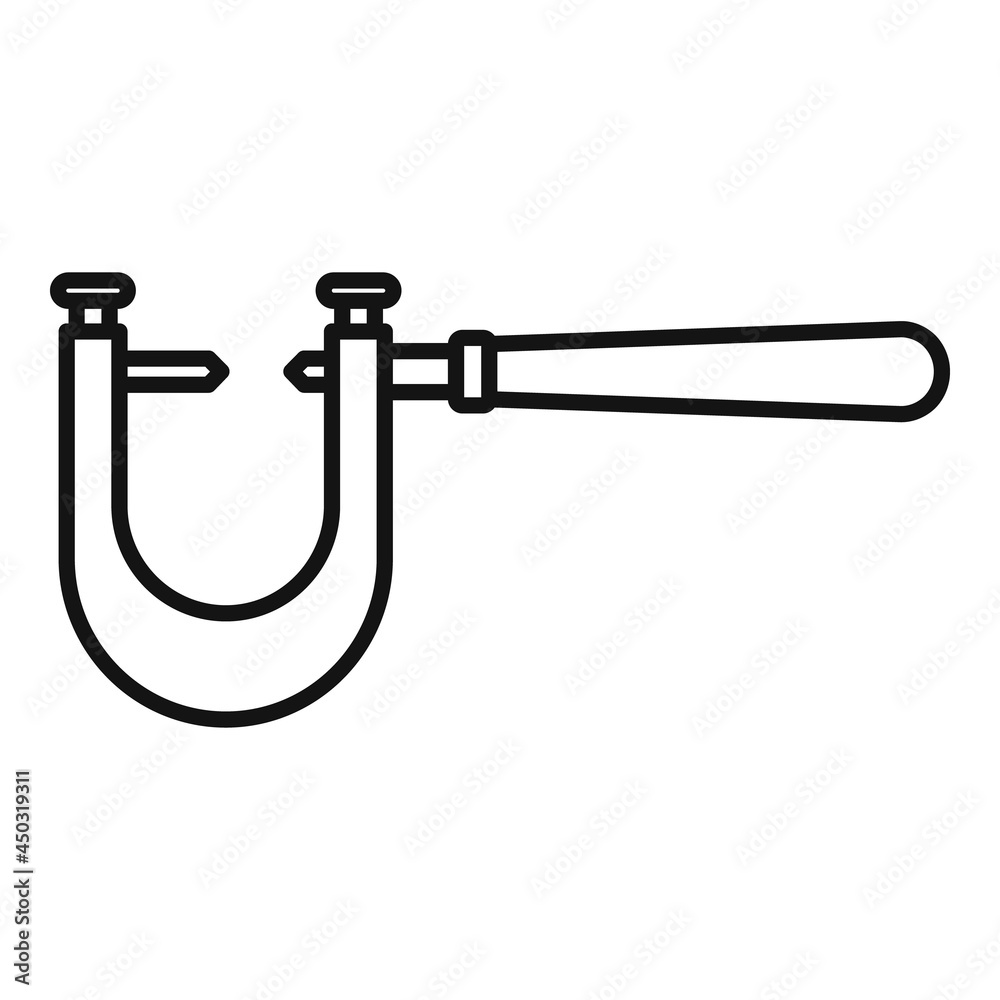 Engineer micrometer icon outline vector. Vernier caliper