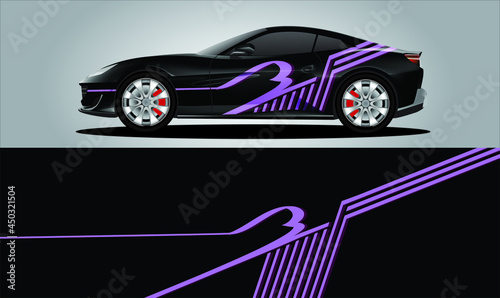 Car sticker or car wrap with natural natural concept with abstract line concept and initial B, can be installed on all