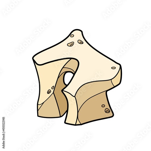 Decorative porous sandstone arc  color variation for coloring page isolated on white background