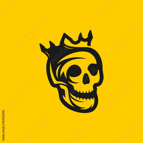 Dark King, Skull and Crown Logo Template