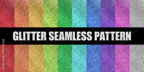 グリッターのシームレスパターン　ベクターイラストセット