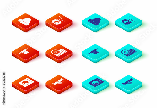Set Yin Yang and envelope, Bamboo, Decree, paper, parchment, scroll, Chinese Yuan currency, drum and Sushi icon. Vector