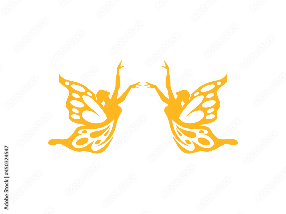 Fototapeta premium twin beauty butterfly dance