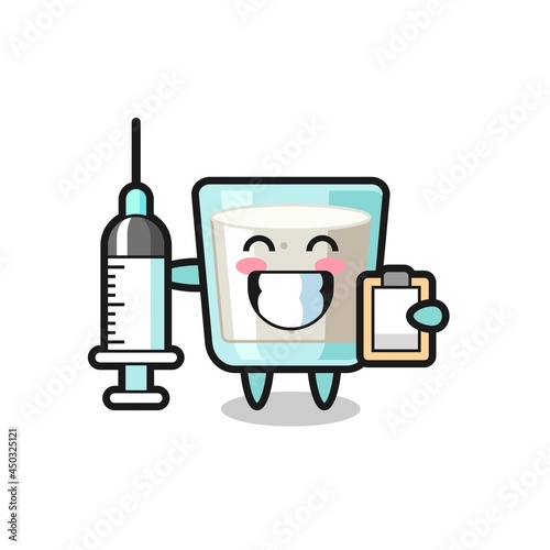 Mascot Illustration of milk as a doctor