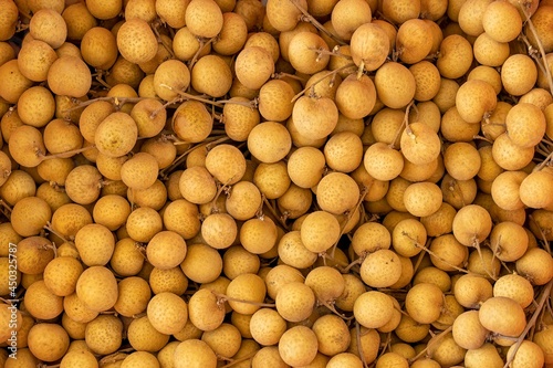 Longan background Dimocarpus longan Lour : Longan, Longan display in the local market of Thailand.