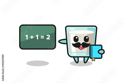 Illustration of milk character as a teacher