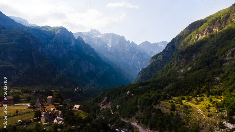 Naklejka premium Beautiful landscape in Albania with mountains