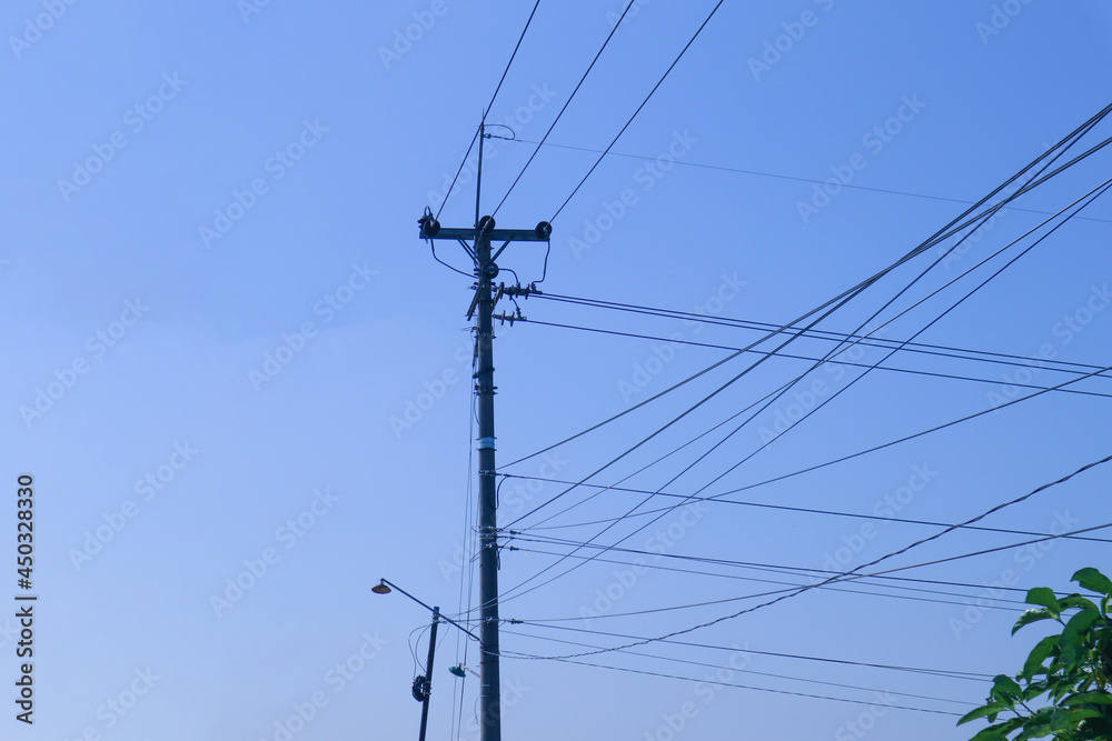 "High voltage transmission towers. the pylon outline Very High Voltage ...