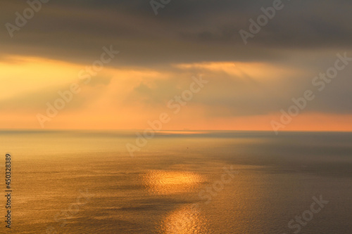 beautiful cloudy sunrise over the sea