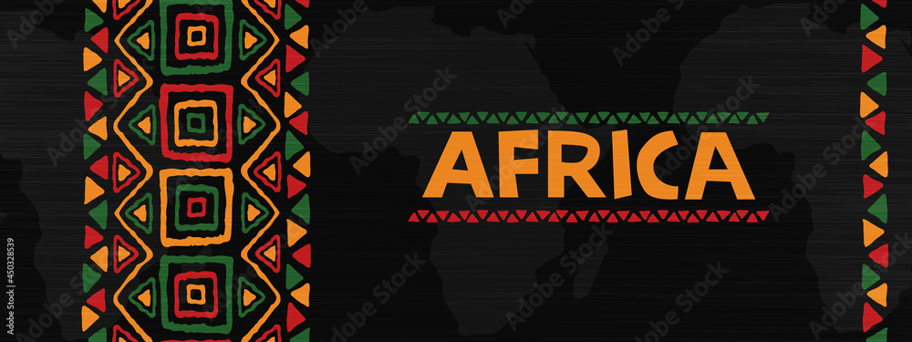 Africa tribal art concept web banner background - obrazy, fototapety, plakaty 