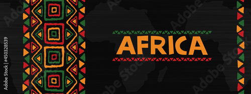 Africa tribal art concept web banner background photo