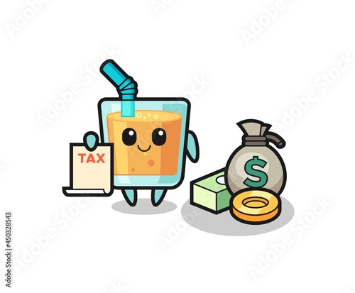 Character cartoon of orange juice as a accountant