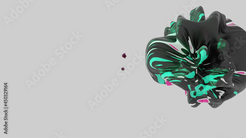 Floating Coronavirus COVID-19 Delta Lambda Variant Pandemic Abstract Particle