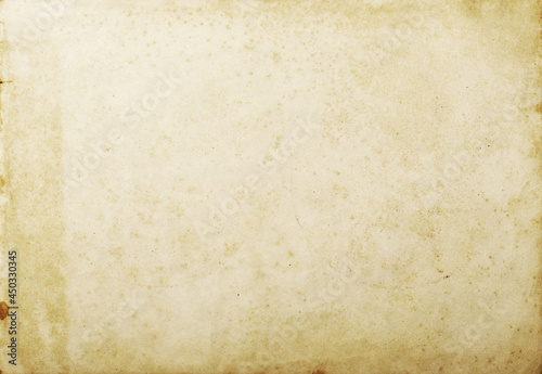 background of empty stained old paper, top view