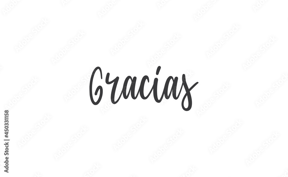 Gracias Vector Lettering Thank You In Spanish Phrase Handwritten